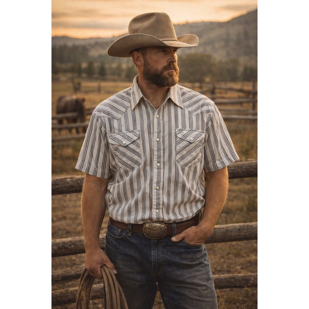 Vintage Ely Plains Y2K Pearl Snap Western Shirt – Men’s 2X Big Man Fit